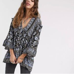 Free People Moonlight Dance Floral Tunic Top